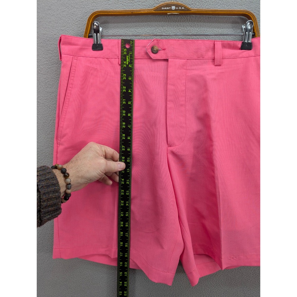 Donald Ross Golf Chino Flat Front Shorts Men's 36 Pink Performance Polyester - Picture 8 of 11